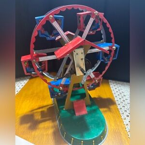 vintage tin toy wind-up ferris wheel
